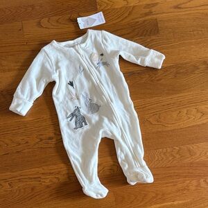 NEW European Cozy White Footed Pajamas with bunny rabbit Design